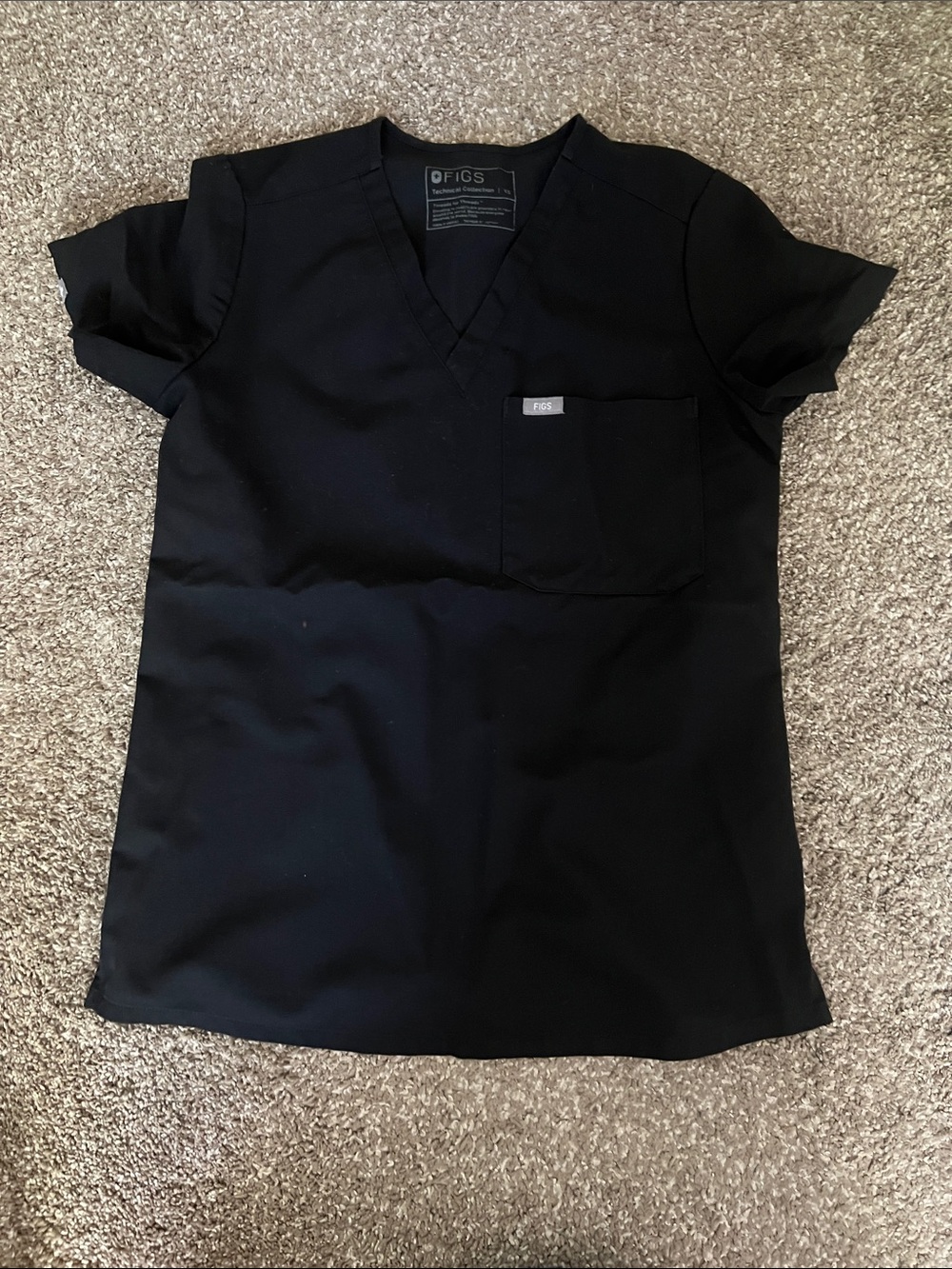 Figs Men's Black V-Neck Medical Top